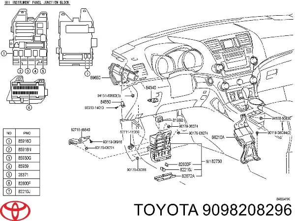 Dispositivo de segurança 9098208296 Toyota