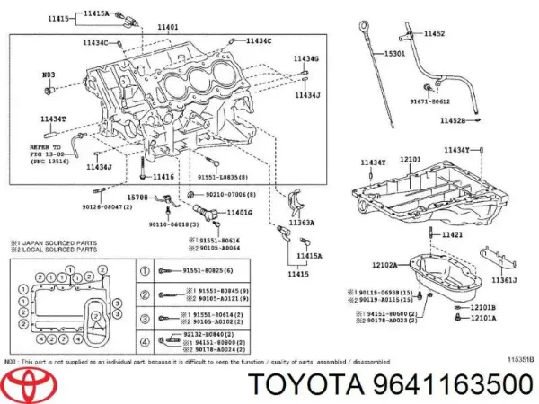 Tampão CBC/do bloco de cilindros para Toyota Corolla  E12
