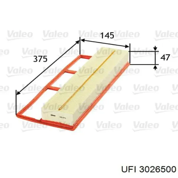 Filtro de ar UFI 3026500 preço, a partir de