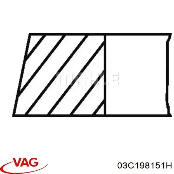 Anéis do pistão para 1 cilindro, STD. 028RS101030N0 Mahle Original