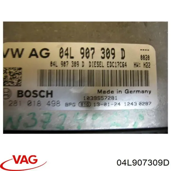 Módulo de direção (Centralina eletrônica) de motor 04L907309D VAG