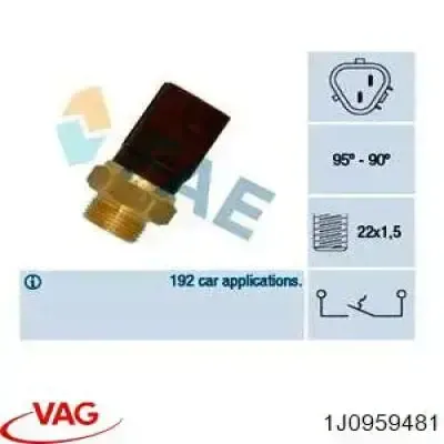 Sensor de temperatura do fluido de esfriamento (de ativação de ventilador do radiador) 1J0959481 VAG