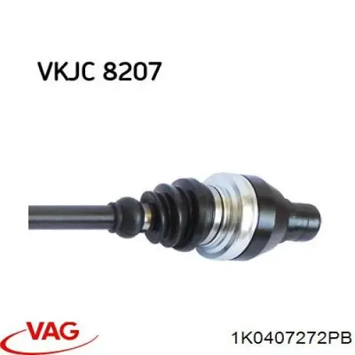 Semieixo (acionador) dianteiro direito 1K0407762SX VAG