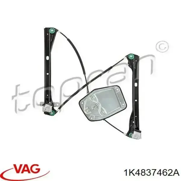 Mecanismo de acionamento de vidro da porta dianteira direita 1K4837462A VAG