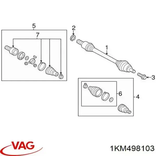 Junta homocinética interna dianteira AL1KM498103 Alex