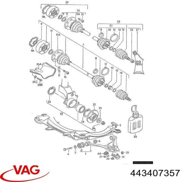Acoplamento elástico do veio de transmissão para Audi A6 C6 4F5
