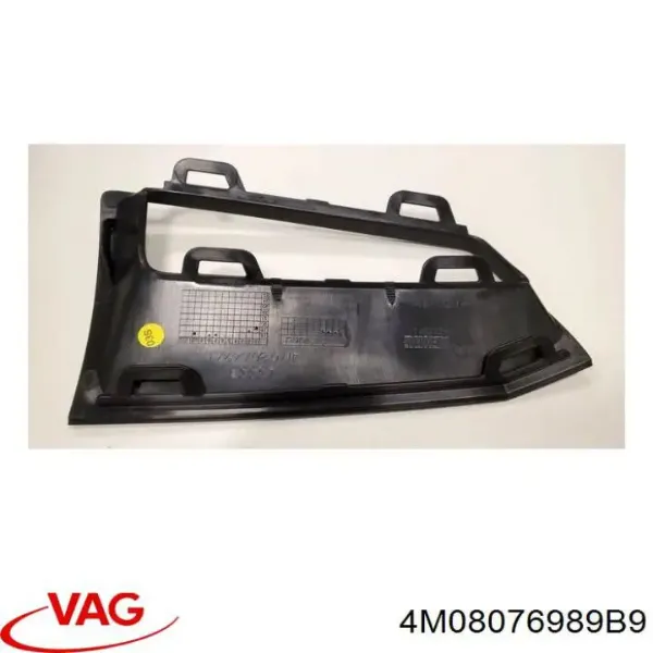 Moldura esquerda do pára-choque dianteiro 4M08076989B9 VAG