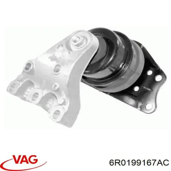 Coxim (suporte) traseiro de motor 6R0199167AC VAG
