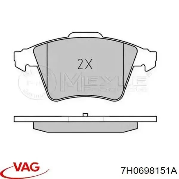 Sapatas do freio dianteiras de disco 7H0698151A VAG