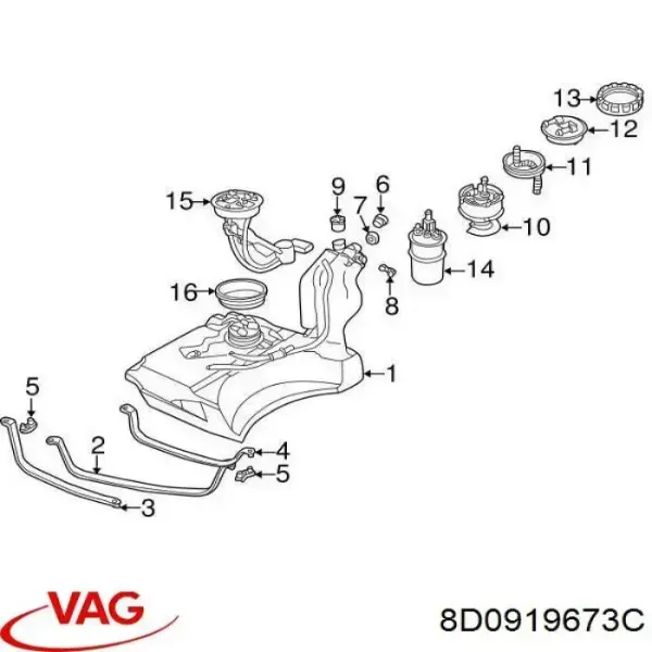 Sensor do nível de combustível no tanque Audi A4 B5 sedan (8D2) (1994 - 2001) preço, a partir de