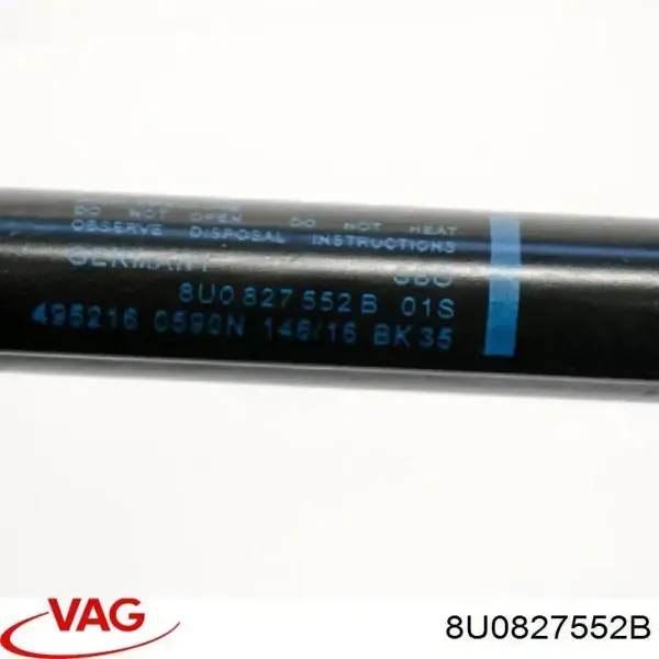 Amortecedor de tampa de porta-malas (de 3ª/5ª porta traseira) 8U0827552B VAG