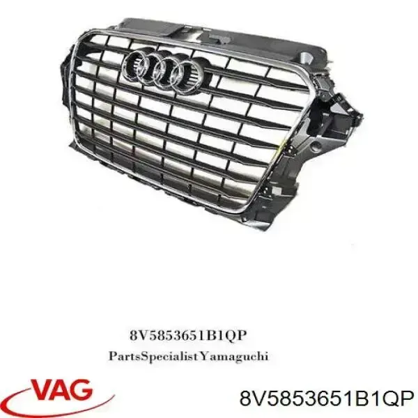 Grelha do radiador 8V5853651B1QP VAG
