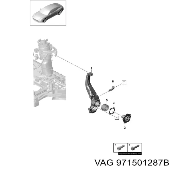 Rolamento externo de cubo dianteiro/traseiro 971501287D VAG