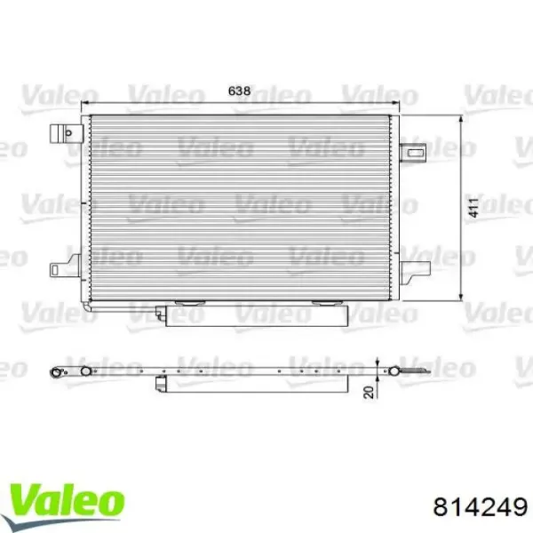 Radiador de aparelho de ar condicionado 814249 VALEO