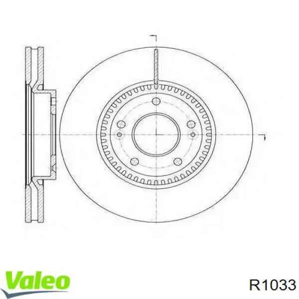 Disco do freio dianteiro R1033 VALEO