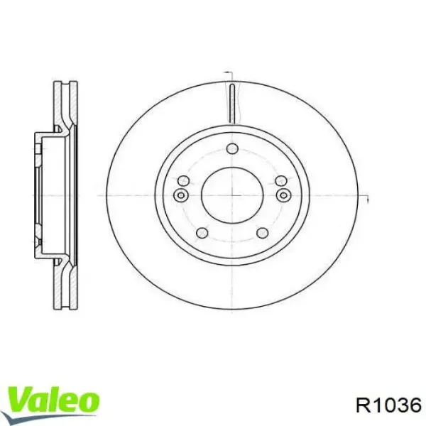 Disco do freio dianteiro R1036 VALEO