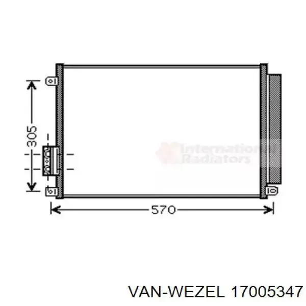 Radiador de aparelho de ar condicionado VAN Wezel 17005347 preço, a partir de