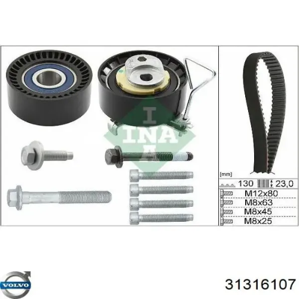 31493093 Volvo Rolo de reguladora de tensão da correia do mecanismo de distribuição de gás