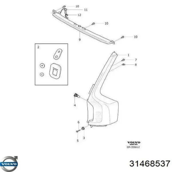 Lanterna traseira esquerda externa 31468537 Volvo