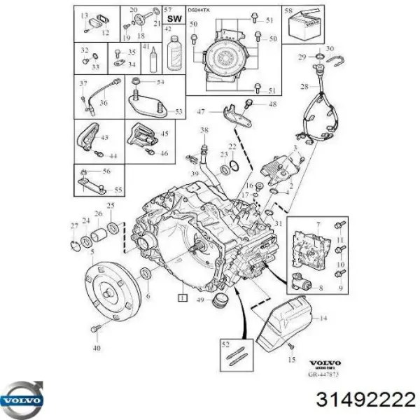 Kit de reparação da Caixa Automática de Mudança 31492222 Volvo