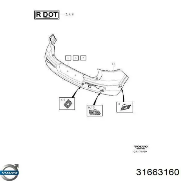 Pára-choque traseiro Volvo XC40 536