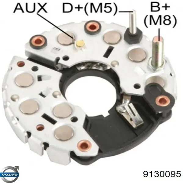 Eixo de diodos do gerador 9130095 Volvo