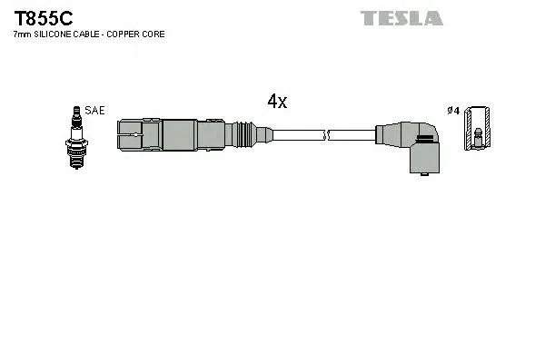 Fios de alta voltagem, kit T855C Tesla