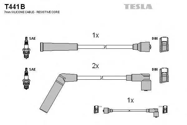 Fios de alta voltagem, kit T441B Tesla