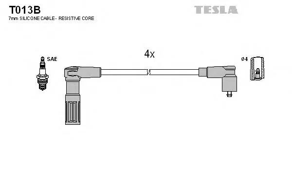 Fios de alta voltagem, kit T013B Tesla