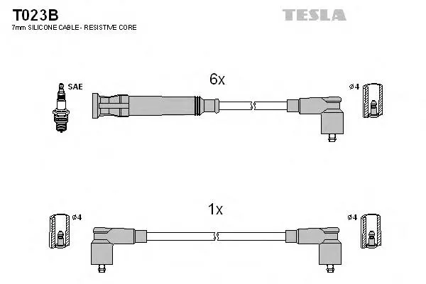 Fios de alta voltagem, kit T023B Tesla