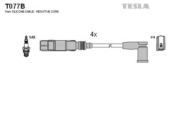 Fios de alta voltagem, kit T077B Tesla