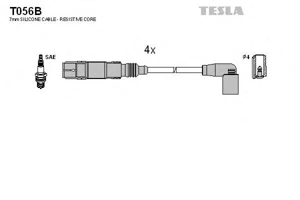 Fios de alta voltagem, kit T056B Tesla