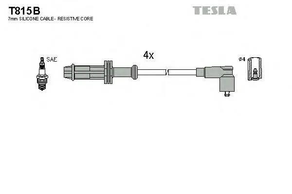 Fios de alta voltagem, kit T815B Tesla