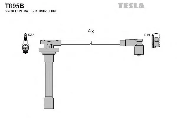 Fios de alta voltagem, kit T895B Tesla
