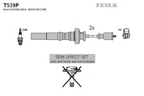 Fios de alta voltagem, kit T539P Tesla