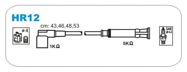 Fios de alta voltagem, kit HR12 Janmor