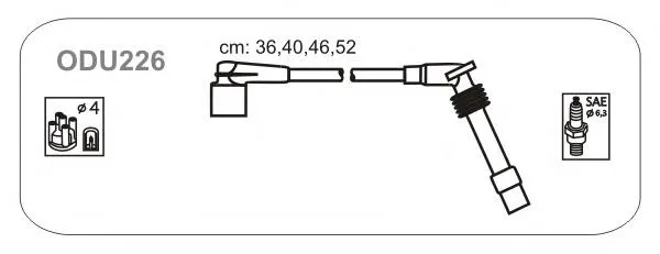 Fios de alta voltagem, kit ODU226 Janmor