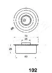Rolo de reguladora de tensão da correia do mecanismo de distribuição de gás Nissan Sunny 2 N13