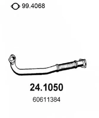 Tubo de admissão dianteiro (calças) do silenciador 60611384 Fiat/Alfa/Lancia