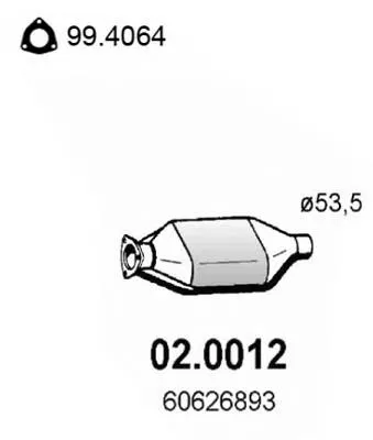 Convertidor - catalisador 020012 Asso
