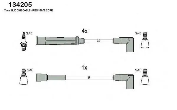 Fios de alta voltagem, kit 134205 Huco