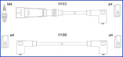 Fios de alta voltagem, kit 134707 Huco