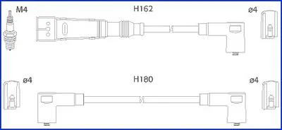 Fios de alta voltagem, kit 134715 Huco