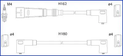 Fios de alta voltagem, kit 134784 Huco
