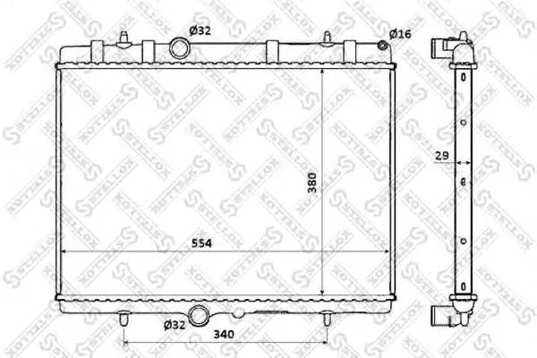 Radiador de esfriamento de motor TP1563606A Tempest