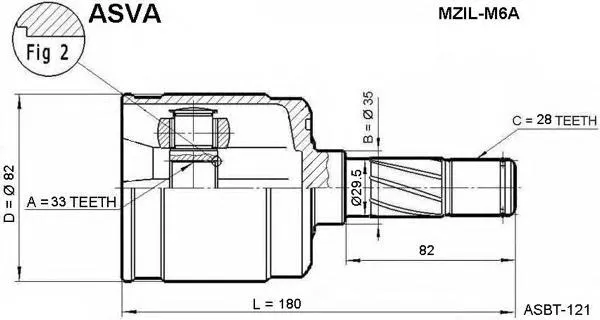 Junta homocinética interna dianteira J52020 Tangun
