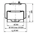 Coxim pneumático (suspensão de lâminas pneumática) do eixo traseiro Mercedes Benz Truck TRUCK ATEGO 