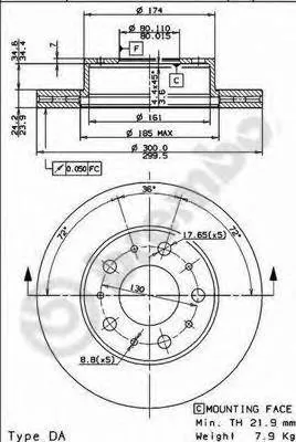 Disco do freio dianteiro Fiat Ducato 1 290