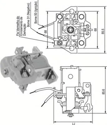 Relê retrator do motor de arranco 0331101016 Bosch