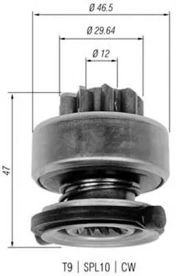 Roda-livre do motor de arranco 71390954 Profit